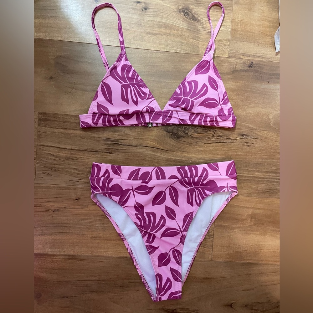 SHEIN tropical print bikini set